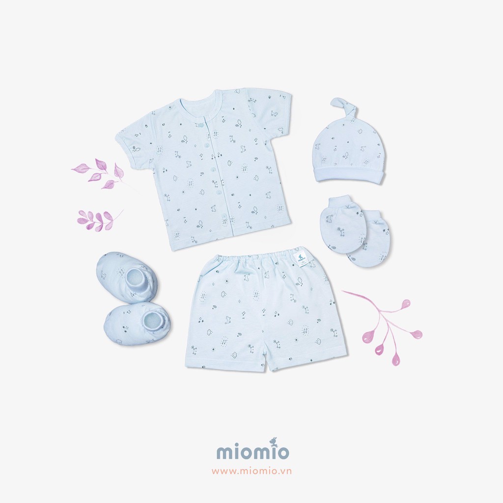Set Đồ Sơ Sinh 5 Món Ngắn MIOMIO, Họa Tiết: Thỏ, Sọc, Mèo, Mèo Mây Cho Bé Trai Bé Gái (Từ 1-3 tháng)
