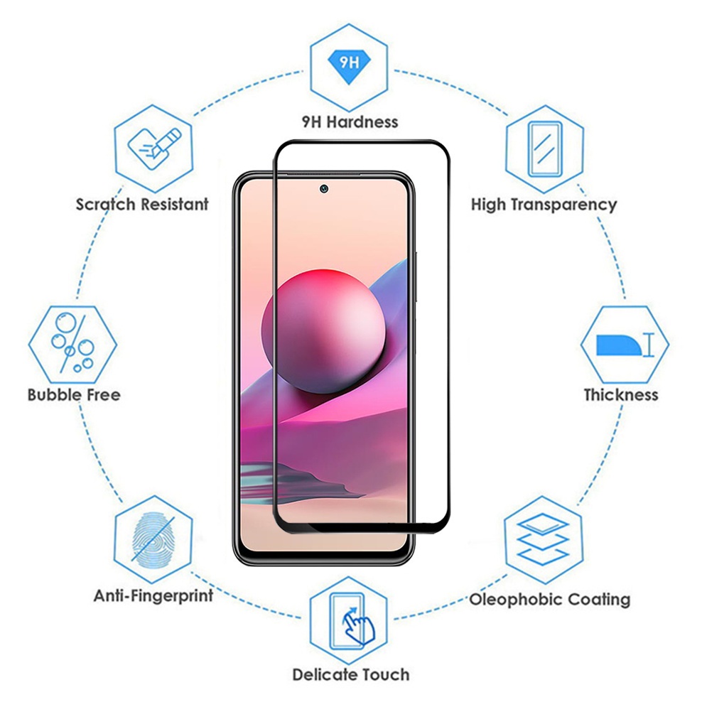 Set 1/3 Kính Cường Lực Lenuo Cho Xiaomi Redmi Note 10 5g Note 10s 10 Note 10 Pro Max Poco M3 Pro X3 Nfc X3 Pro