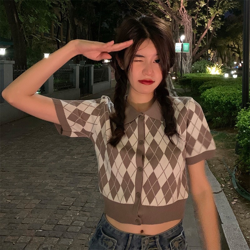 ÁO CROPTOP LEN CỔ POLO