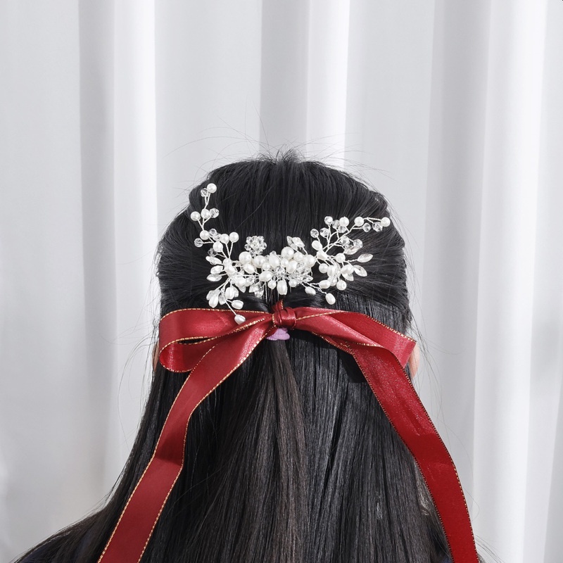 Lược Cài Tóc Hình Chữ U Đính Ngọc Trai Nhân Tạo Thời Trang