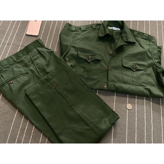 Bộ đồ lính màu rêu, áo lính, đồ bảo hộ lao động bền rẻ