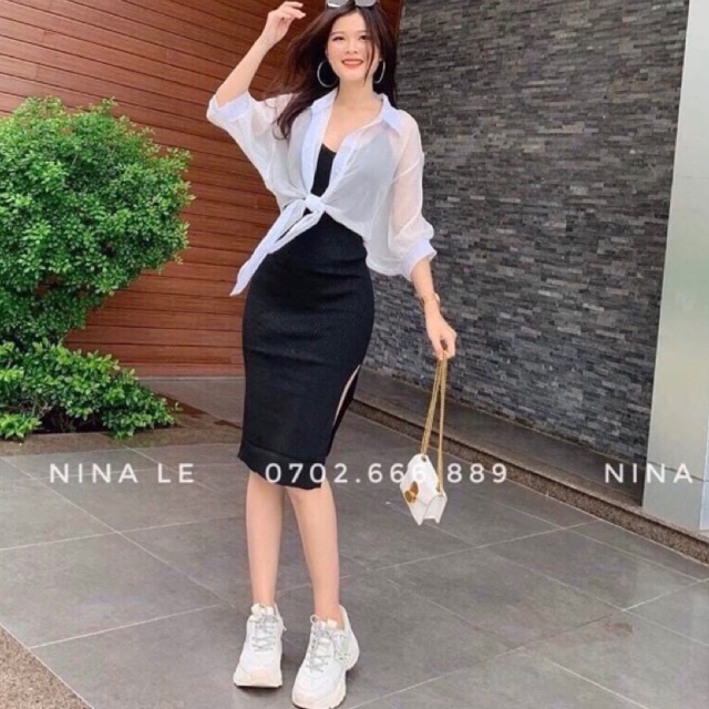 Set áo sơ mi buộc vạt