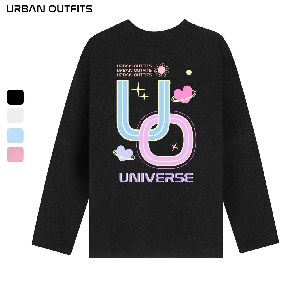 Áo Thun Tay Dài Nam Nữ Form Rộng URBAN OUTFITS In Trái Tim UO Universe TDO32 100 cotton 4 Chiều