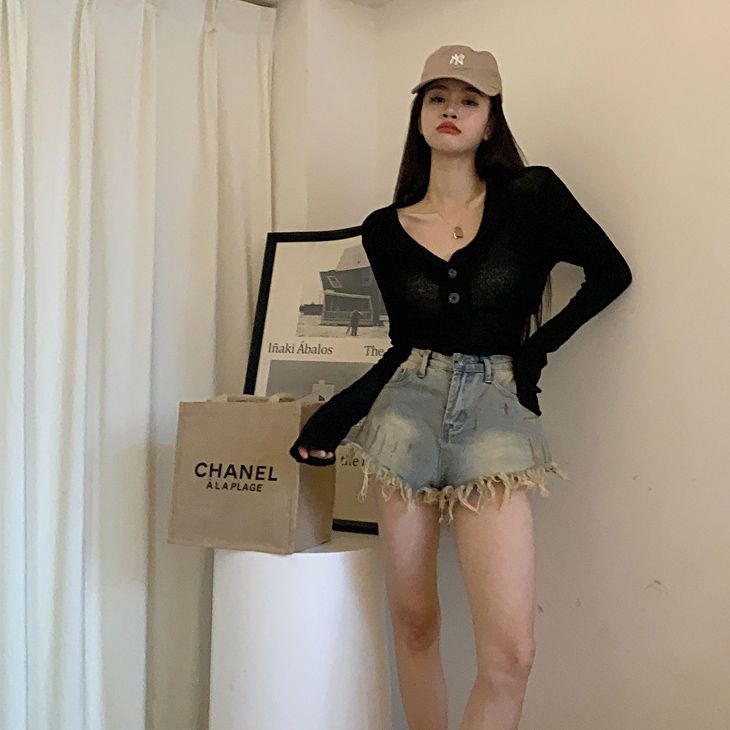 COZOK Áo Sweater Dệt Kim Tay Dài Cổ Chữ V Thiết Kế Hở Lưng Quyến Rũ Hợp Thời Trang