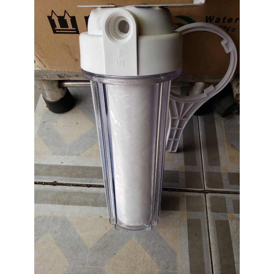 Bộ lọc thô đầu nguồn 10inch Tặng kèm 2 cái co răng 21 ra phi 10, 6