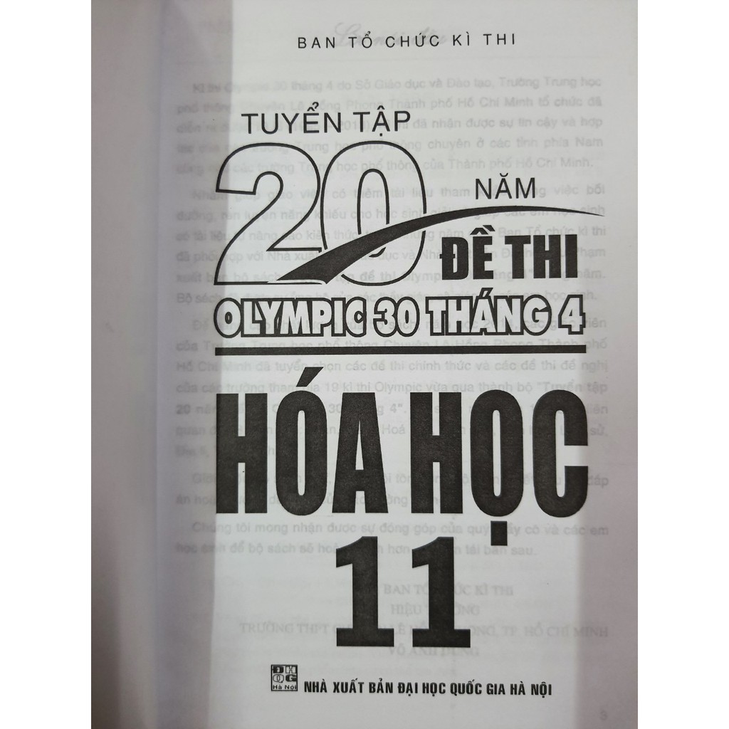 Sách - Tuyển tập 20 năm Đề thi olympic 30 tháng 4 Hoá Học 11