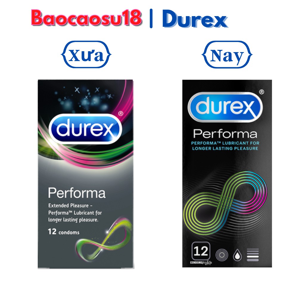 Bộ 2 Bao cao su chống xuất tinh sớm Durex Performa 12 bcs / hộp