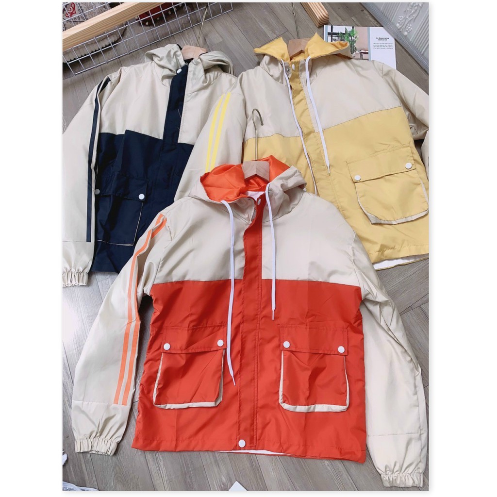 ÁO DÙ 2 LỚP TÚI HỘP PHỐI SỌC TAY PHONG CÁCH HÀN HOT