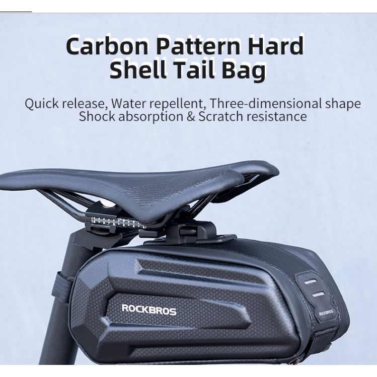 ROCKBROS1.7L Bicycle Bag Waterproof Rear Large Capatity Quick Release Seatpost Shockproof Double Zipper Rear Bag