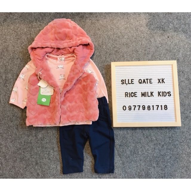 Bộ 3 chi tiết babyclud thỏ xuất dư xịn cho bé gái