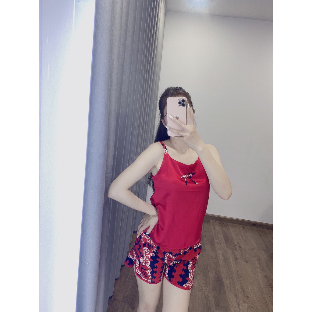 ( Xả Hàng Bán Lỗ) Bộ Đồ Pijama-Bộ Đùi Lụa Satin Hàng Cao cấp Loại 1 [ảnh thật sp] | BigBuy360 - bigbuy360.vn