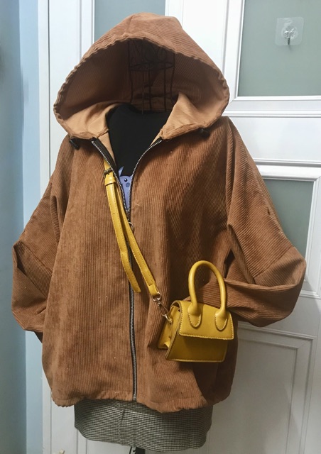 Áo khoác kaki nhung gân quảng châu tay cánh dơi form rộng unisex ulzzang nam nữ