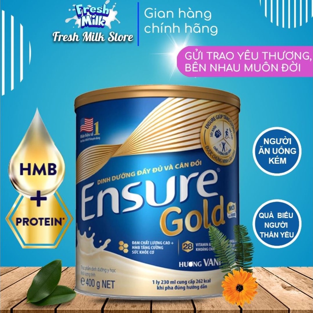 Sữa bột Ensure Gold Abbott (HMB) 400g Hương Vani FRESH MILK STORE