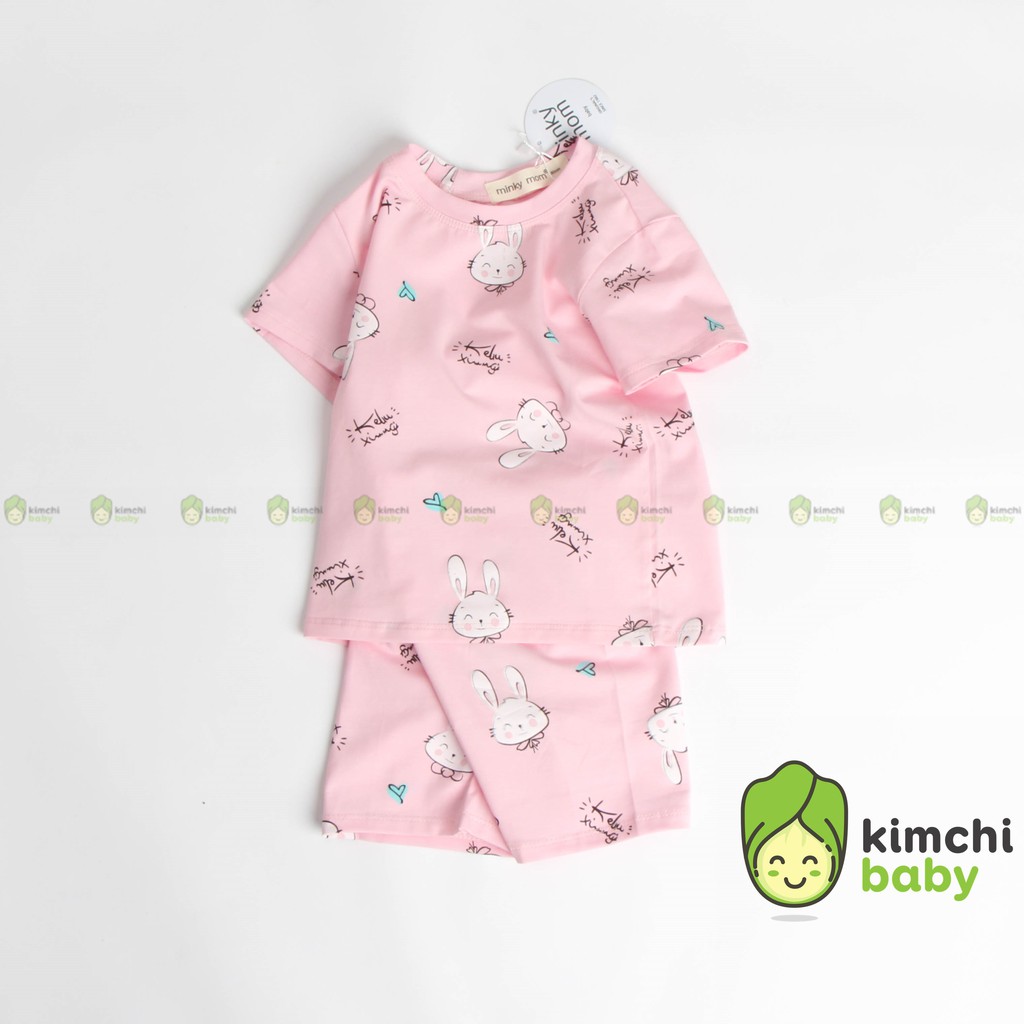 Đồ Bộ Bé Trai, Bé Gái Minky Mom Vải Cotton 100% Họa Tiết Bò Sữa In Nhỏ, Bộ Cộc Tay Cho Bé Mặc Nhà Mùa Hè MKM2126