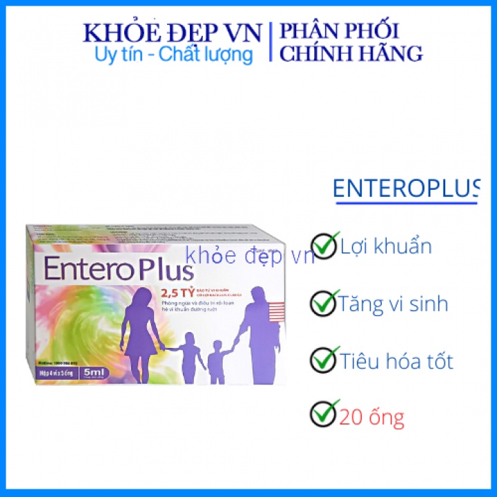 Men vi sinh Entero Plus 2.5 tỷ lợi khuẩn giúp tiêu hóa tốt – 20 ống x 5ml