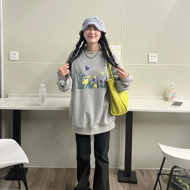 NRVP Mới Áo Thun Tay Dài Dáng Rộng In Chữ Phong Cách Hàn Quốc 2023