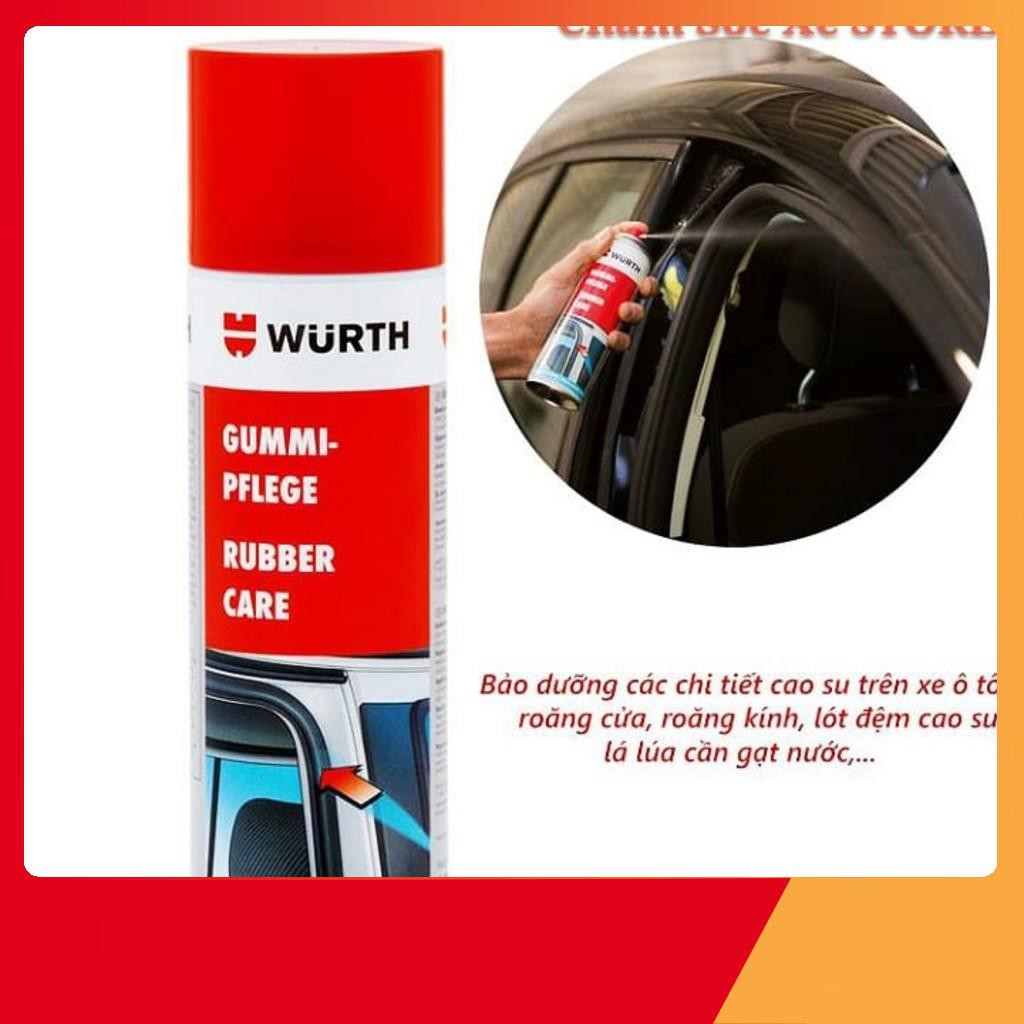 Chai xịt bảo dưỡng ron cao su Wurth Rubber Care 300ml chamsocxestore