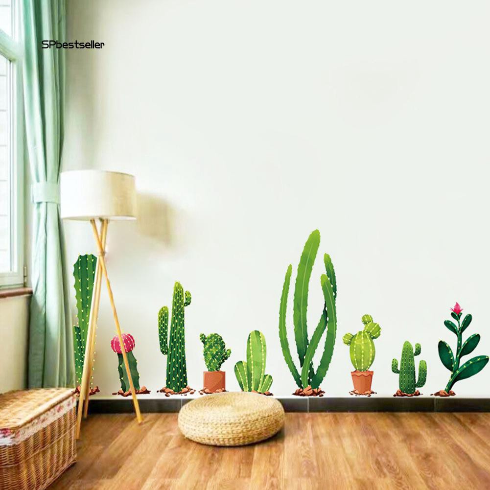 Miếng dán tường trang trí nội thất hình cây xương rồng độc đáo