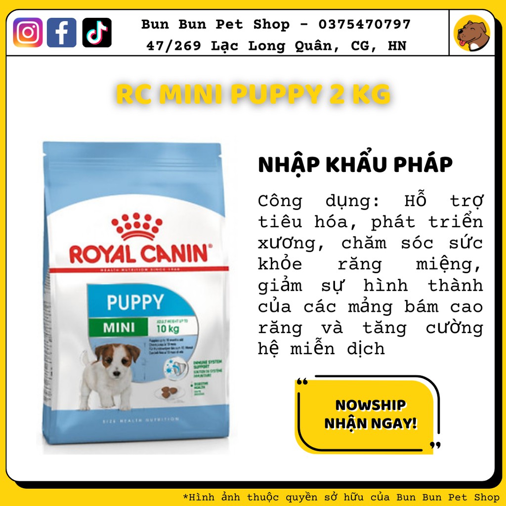 (2kg) Hạt khô Royal Canin Mini Puppy cho cún nhỏ