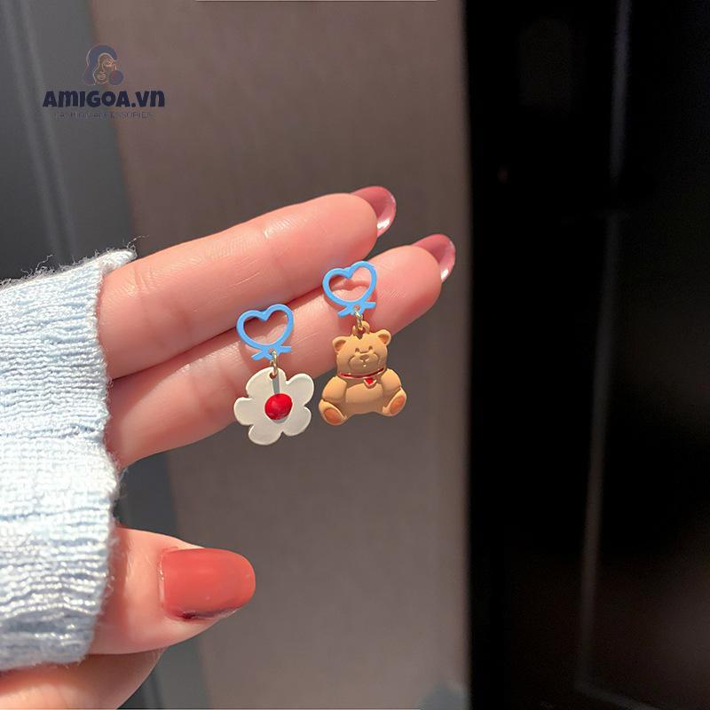 ✨✨Bông tai S925 hình gấu và hoa dễ thương dành cho nữ