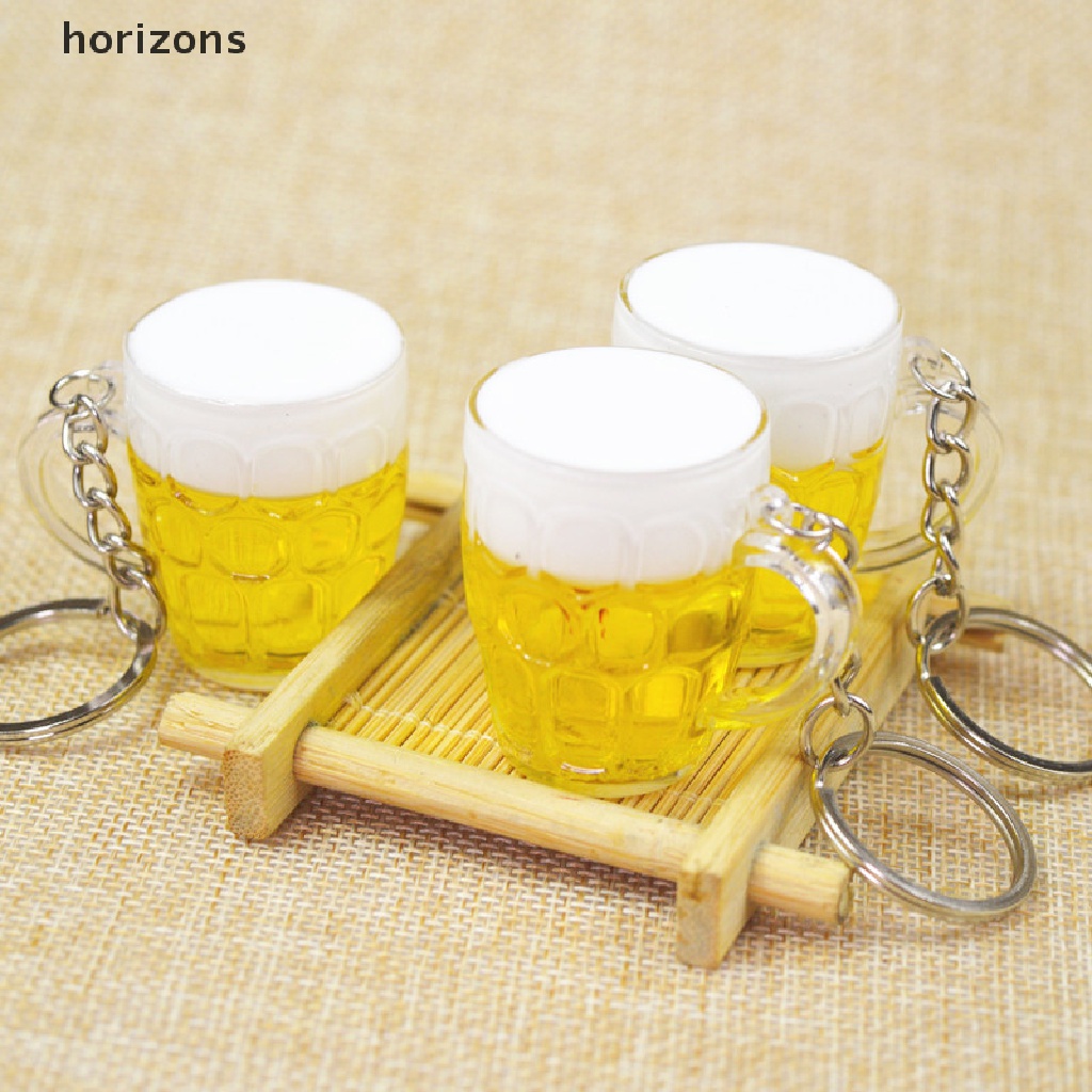 Móc khóa hình ly bia bằng nhựa resin phù hợp cho nữ/nam