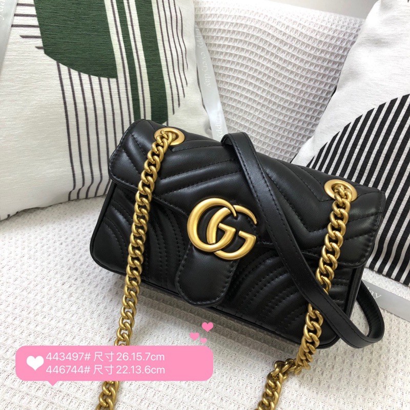 Túi xách nữ Gucci GC da thật cao cấp bản dây da phối xích có 2 size 22cm và 26cm