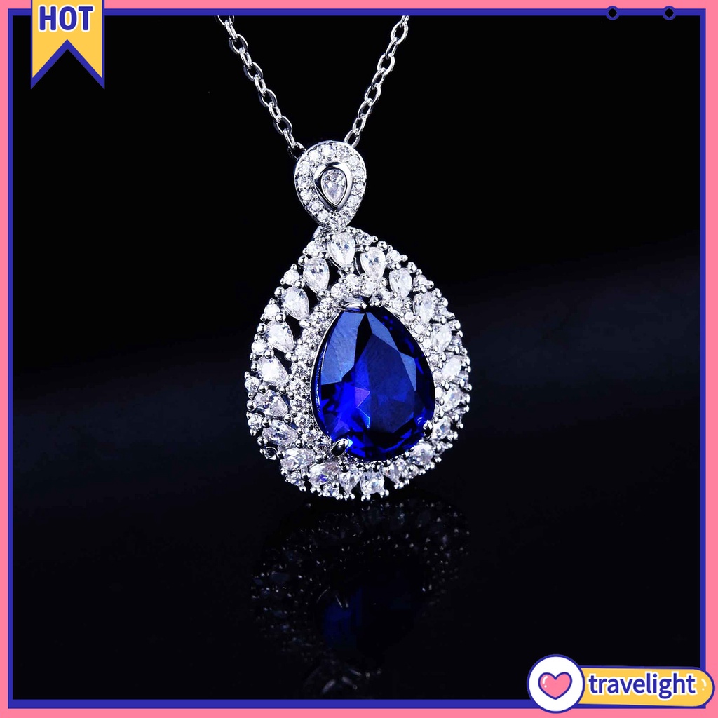 Bông tai hình giọt nước đính đá zircon cỡ lớn thời trang cho nữ