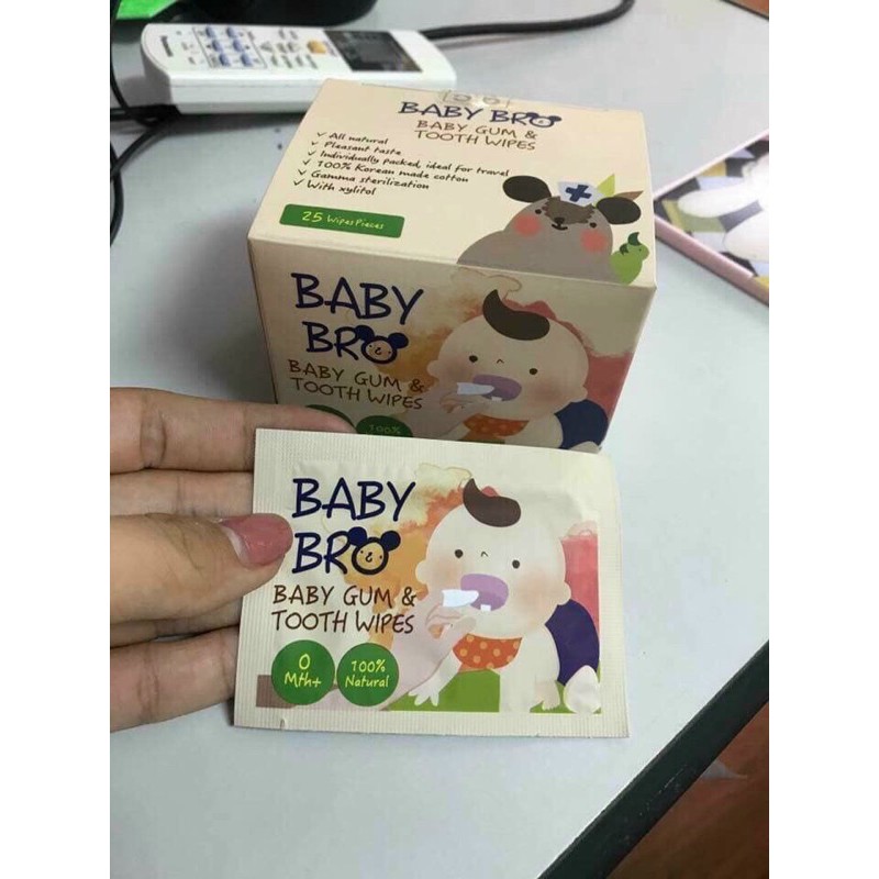 Gạc Rơ lưỡi Baby Bro Vệ Sinh Răng Miệng Trẻ Em [Chính hãng Hàn Quốc]