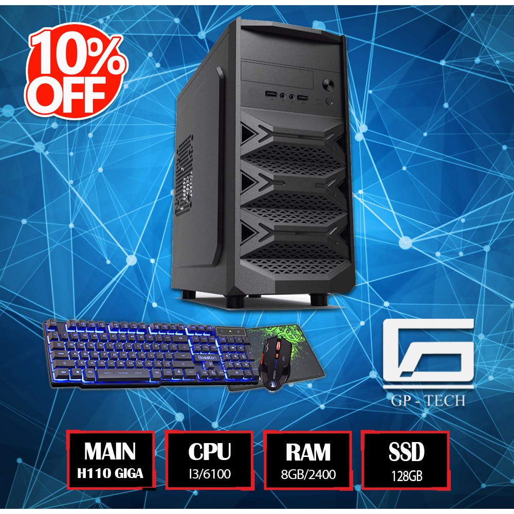 Máy Bộ Văn Phòng H110 I3 6100/Ram 8GB/SSD 128GB