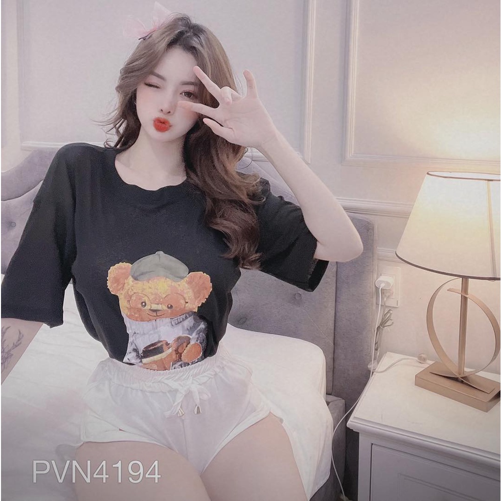 Áo gấu đội nón + quần
