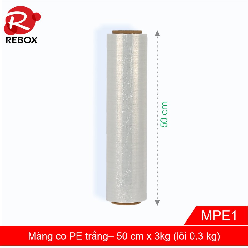 Màng co PE trắng– 50 cm x 3kg cuộn màng bọc PE gói hàng