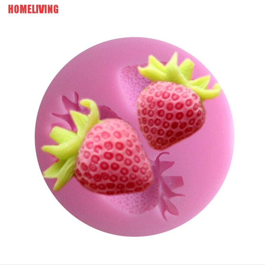 Khuôn Silicone Làm Bánh Kẹo / Xà Phòng Hình Quả Dâu Tây