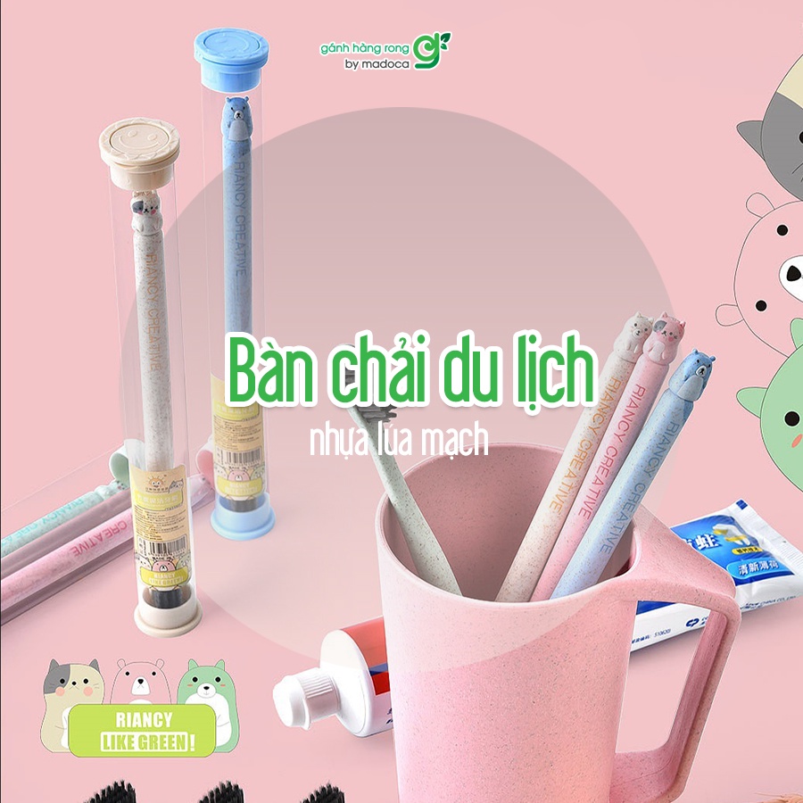 Bàn chải đầu than hoạt tính làm từ nhựa lúa mạch Life Green