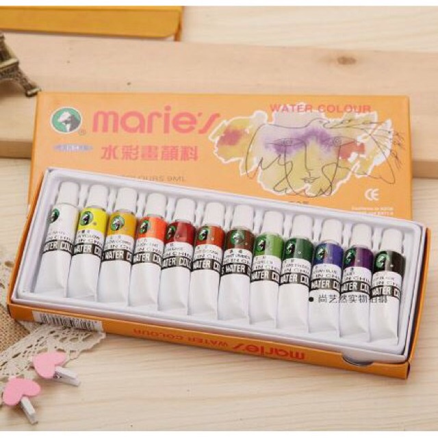 combo : 2 toan 30*30. 1 toan 20*20. 1 toan 20*30. 1bộ màu nước marie 44k . 1 bộ cọ 12 cây cán xanh nước