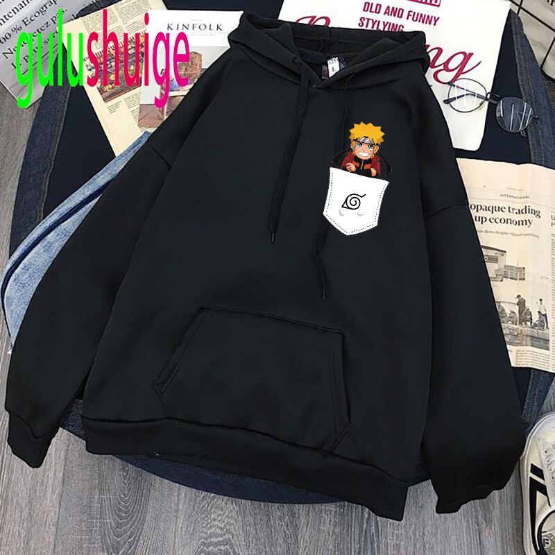 Áo Hoodie Unisex HappyFamily Họa Tiết NARUTO Chất Cotton 100 Cao Cấp-Màu Đen