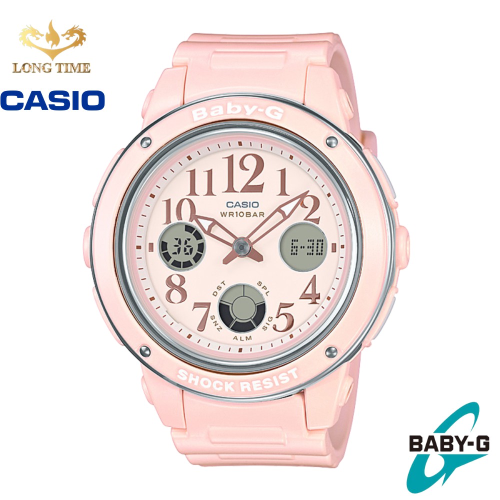 Đồng hồ nữ Casio Baby G BGA-150EF-4BDR Dây Nhựa Màu Hồng - Số Ả Rập Màu Vàng Hồng