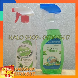 Dung dịch rửa tay kháng khuẩn dạng nước xịt Hapicare - Bebewin Home loại chai 500ml