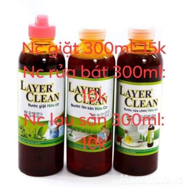 Nước giặt hữu cơ Layer Clean chai 300ml