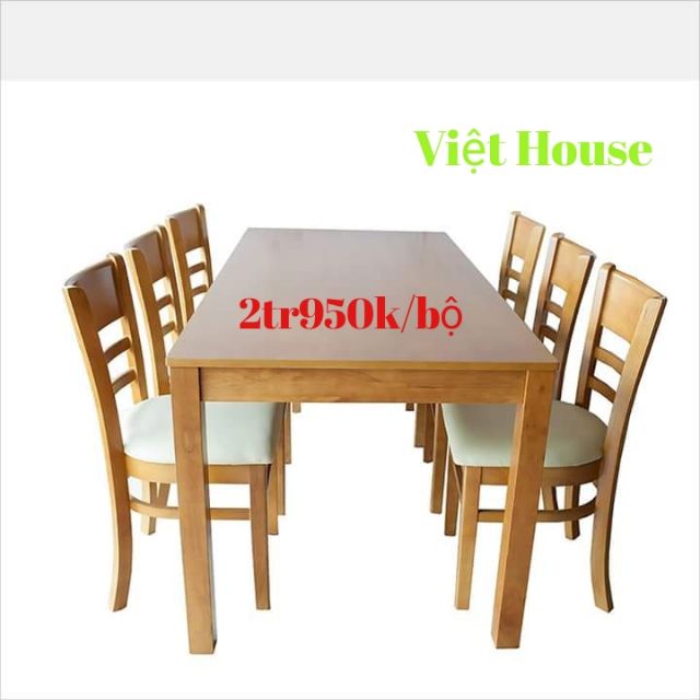 Bộ bàn ăn Cabin 6 ghế xuất khẩu (Freeship nt HCM, Dĩ An, Biên Hoà)