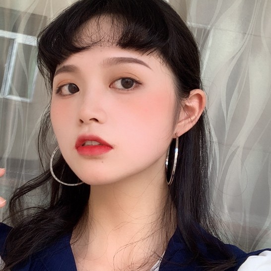 Bông tai nữ khoen tròn to nhiều size kiểu viền gân sang trọng style hàn quốc - namimi