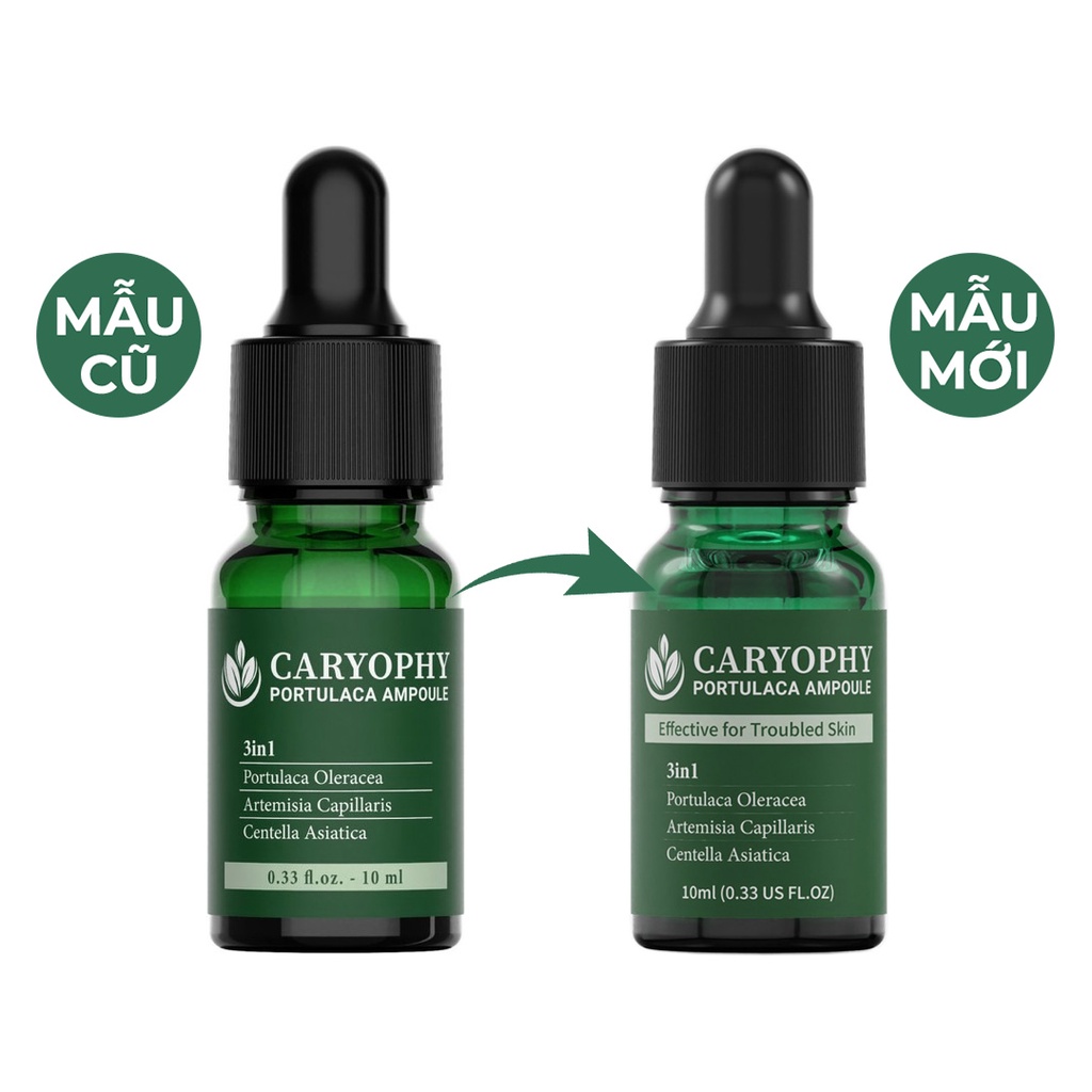 [HÀNG CHÍNH HÃNG] Tinh Chất Chiết Xuất Rau Má Ngừa Mụn Caryophy Portulaca Ampoule 10ml