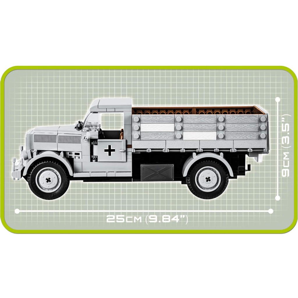 Đồ chơi lắp ráp Lego xe transport - xe tải quân sự vận chuyển - Opel Blitz 3t 4x2 COBI-2449
