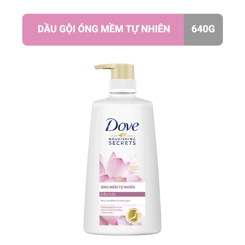 DẦU GỘI DOVE ÓNG MỀM TỰ NHIÊN 640g