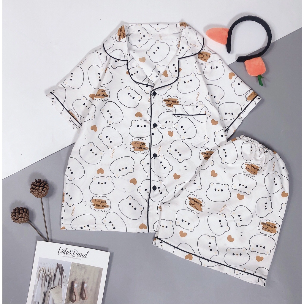 Đồ bộ ngủ mặc nhà pijama HATIBO tay ngắn cộc đùi chất vải loại 1