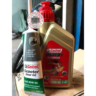 Combo Nhớt Tay Ga Power Scooter 800ml & Nhớt Láp Castrol