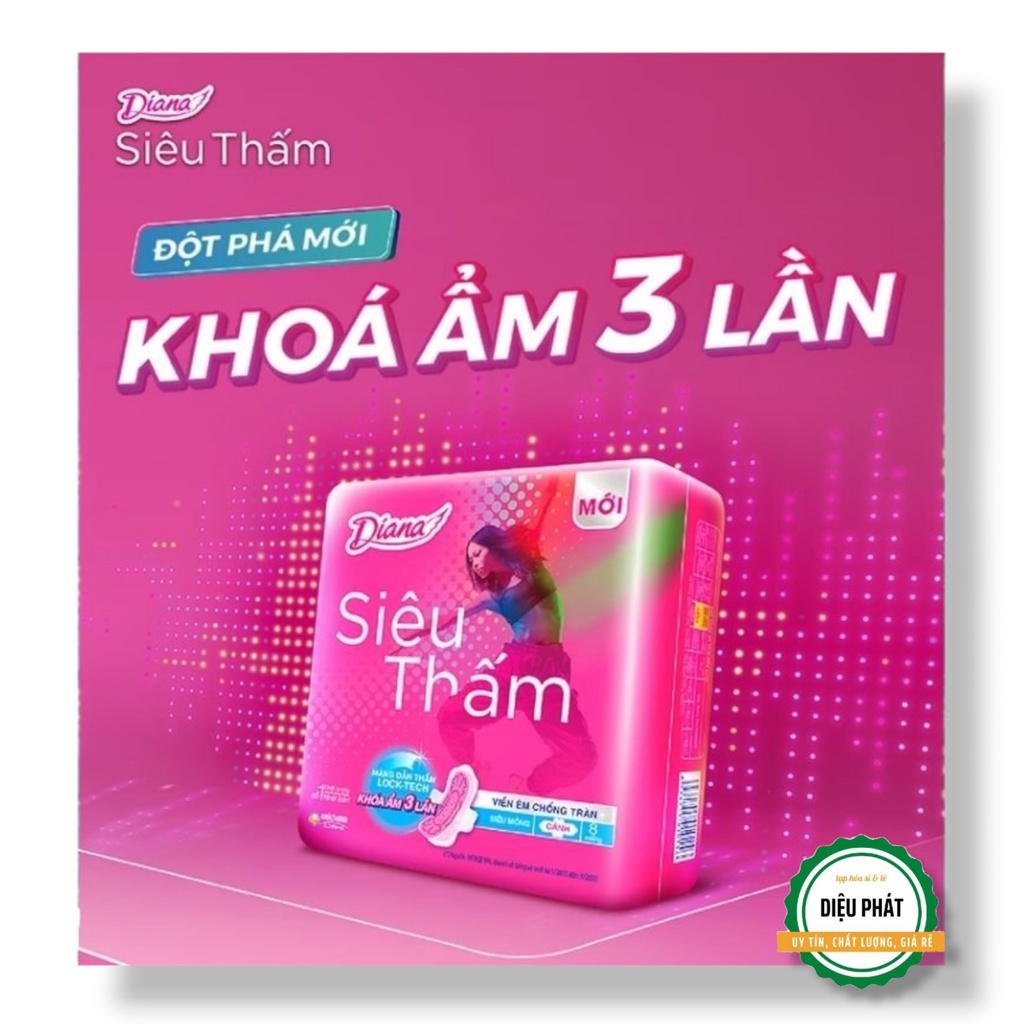 ⚡️ Băng Vệ Sinh Diana Siêu Thấm Siêu Mỏng Cánh 8 Miếng