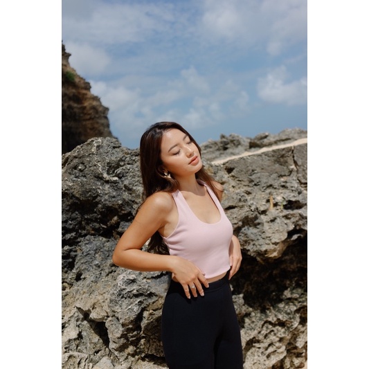 Phoeb. | Áo Crop top Hở Lưng Có Gân