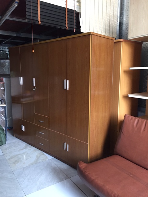 Tủ nhựa đài loan 5 cánh vân gỗ New