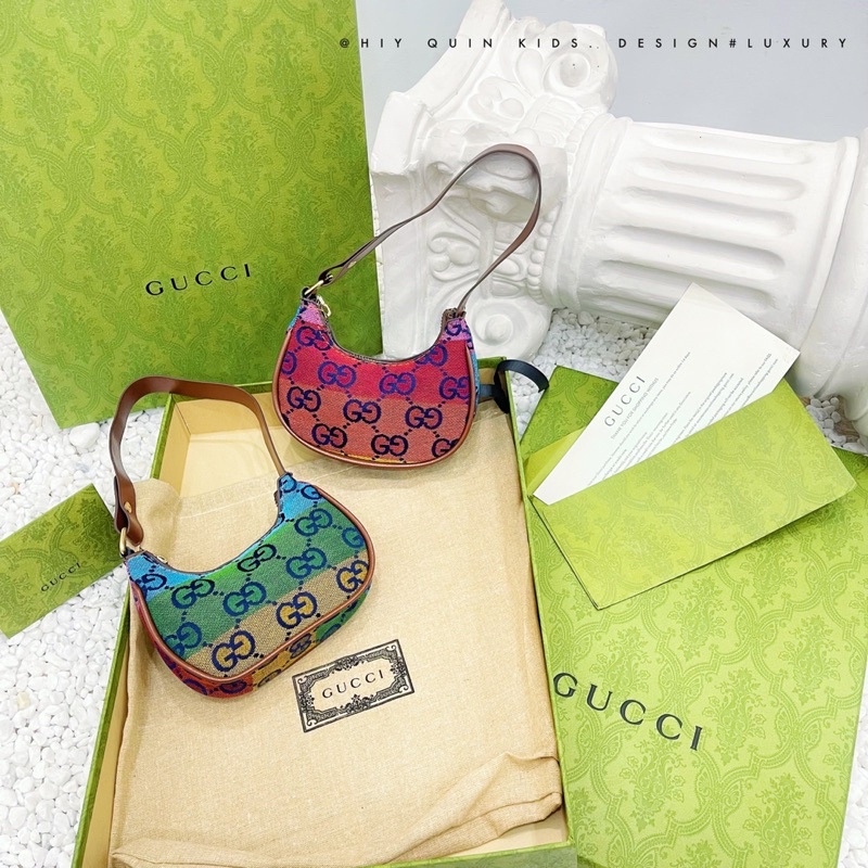 Combo túi và mũ gucci màu sắc sang chảnh cho bé