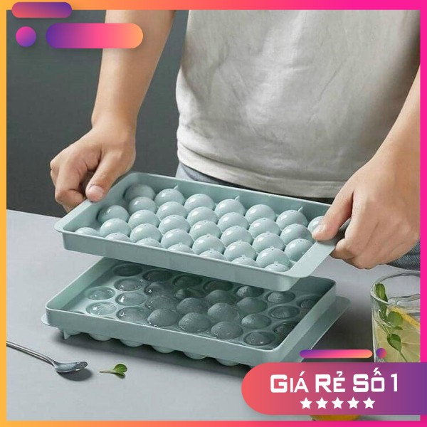 Khay làm đá bi tròn 33 viên siêu đẹp.